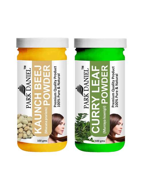park daniel 100% pure & natural kaunch beej powder & curry leaf powder combo pack of 2 jars of 100 gms(200 gms) - 18427849 - Standard Image - 0