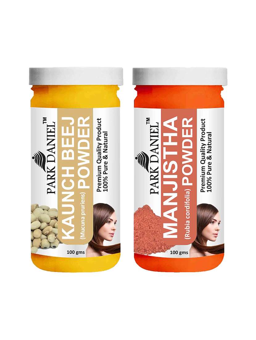 park daniel 100% pure & natural kaunch beej powder & manjistha powder combo pack of 2 jars of 100 gms(200 gms)