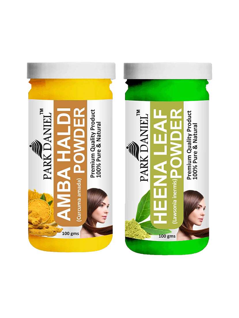 park daniel 100% pure & natural amba powder & heena leaf powder combo pack of 2 jars of 100 gms(200 gms)