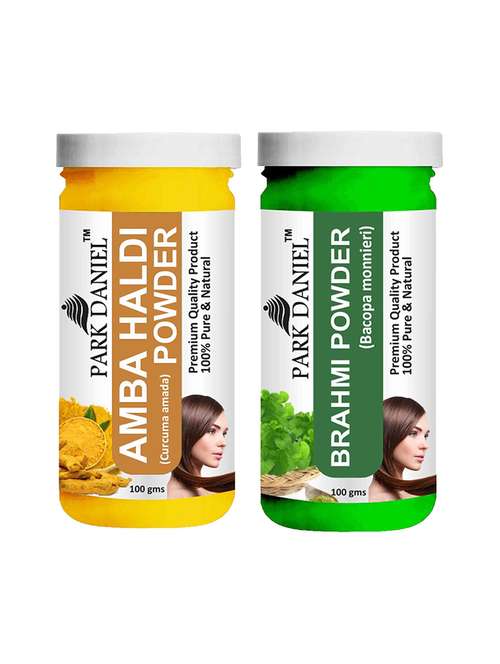 park daniel 100% pure & natural amba powder & brahmi powder combo pack of 2 jars of 100 gms(200 gms) - 18427869 - Standard Image - 0