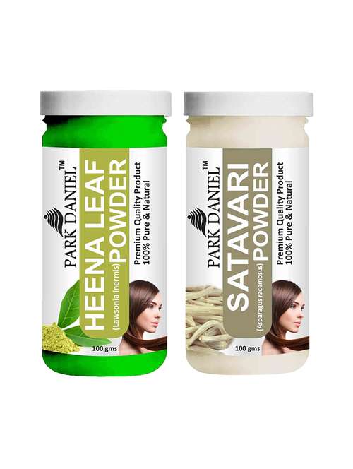 park daniel 100% pure & natural heena leaf powder & satavari powder combo pack of 2 jars of 100 gms(200 gms) - 18427891 -  Standard Image - 0