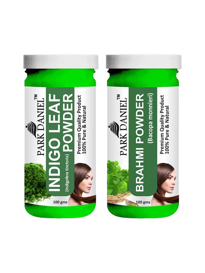 park daniel 100% pure & natural indigo powder & brahmi powder combo pack of 2 jars of 100 gms(200 gms)