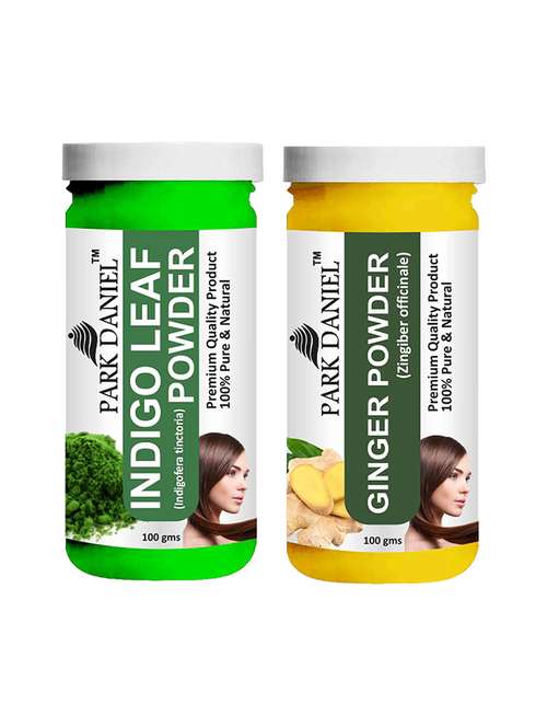 park daniel 100% pure & natural indigo powder & ginger powder combo pack of 2 jars of 100 gms(200 gms) - 18427911 -  Standard Image - 0