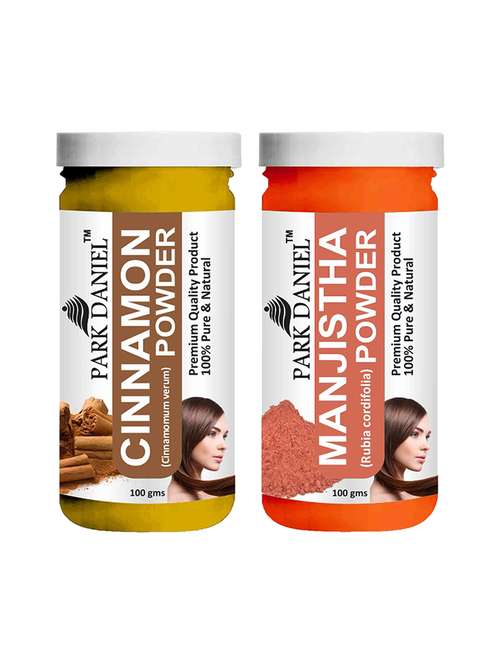 park daniel 100% pure & natural cinnamon powder & manjistha powder combo pack of 2 jars of 100 gms(200 gms) - 18427923 -  Standard Image - 0