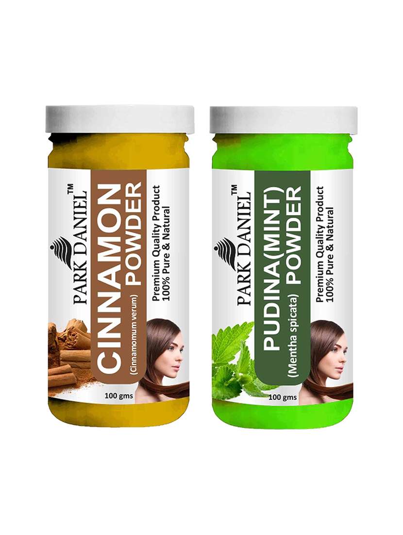 park daniel 100% pure & natural cinnamon powder & pudina powder combo pack of 2 jars of 100 gms(200 gms)