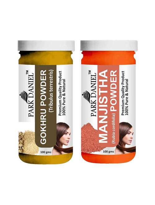 park daniel 100% pure & natural gokhru powder & manjistha powder combo pack of 2 jars of 100 gms(200 gms) - 18427938 -  Standard Image - 0