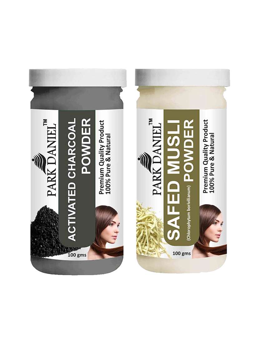 park daniel 100% pure & natural activated powder & safed musli powder combo pack of 2 jars of 100 gms(200 gms)