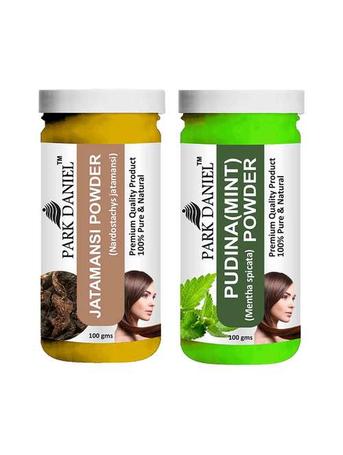 park daniel 100% pure & natural jatamansi powder & pudina powder combo pack of 2 jars of 100 gms(200 gms) - 18427971 - Standard Image - 0