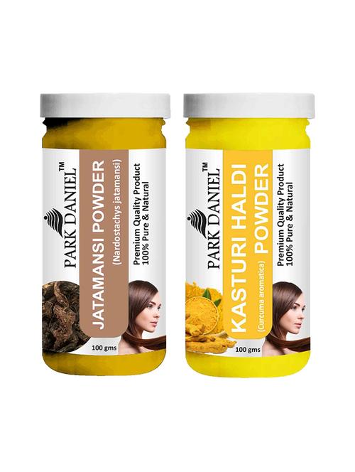 park daniel 100% pure & natural jatamansi powder & kasturi haldi powder combo pack of 2 jars of 100 gms(200 gms) - 18427973 -  Standard Image - 0