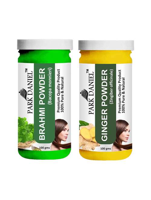 park daniel 100% pure & natural brahmi powder & ginger powder combo pack of 2 jars of 100 gms(200 gms) - 18427992 -  Standard Image - 0