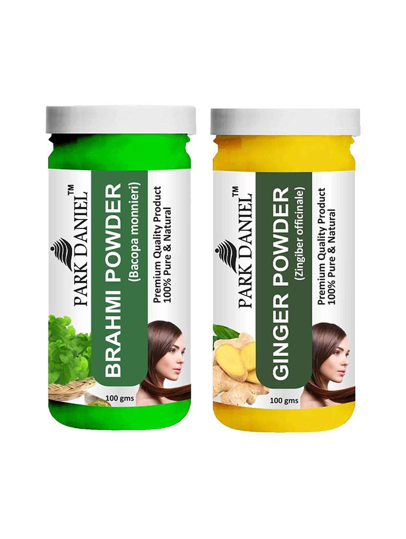 park daniel 100% pure & natural brahmi powder & ginger powder combo pack of 2 jars of 100 gms(200 gms)