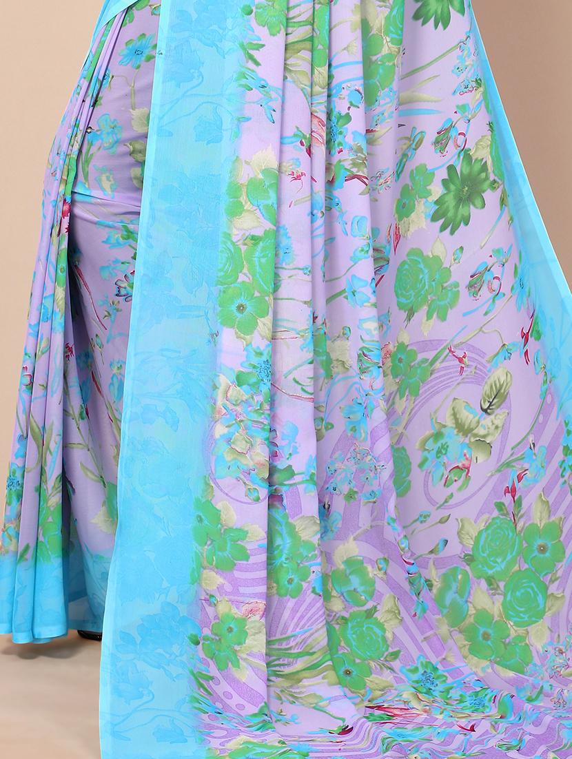 floral printed saree with blouse - 18428875 - Standard Image - 3