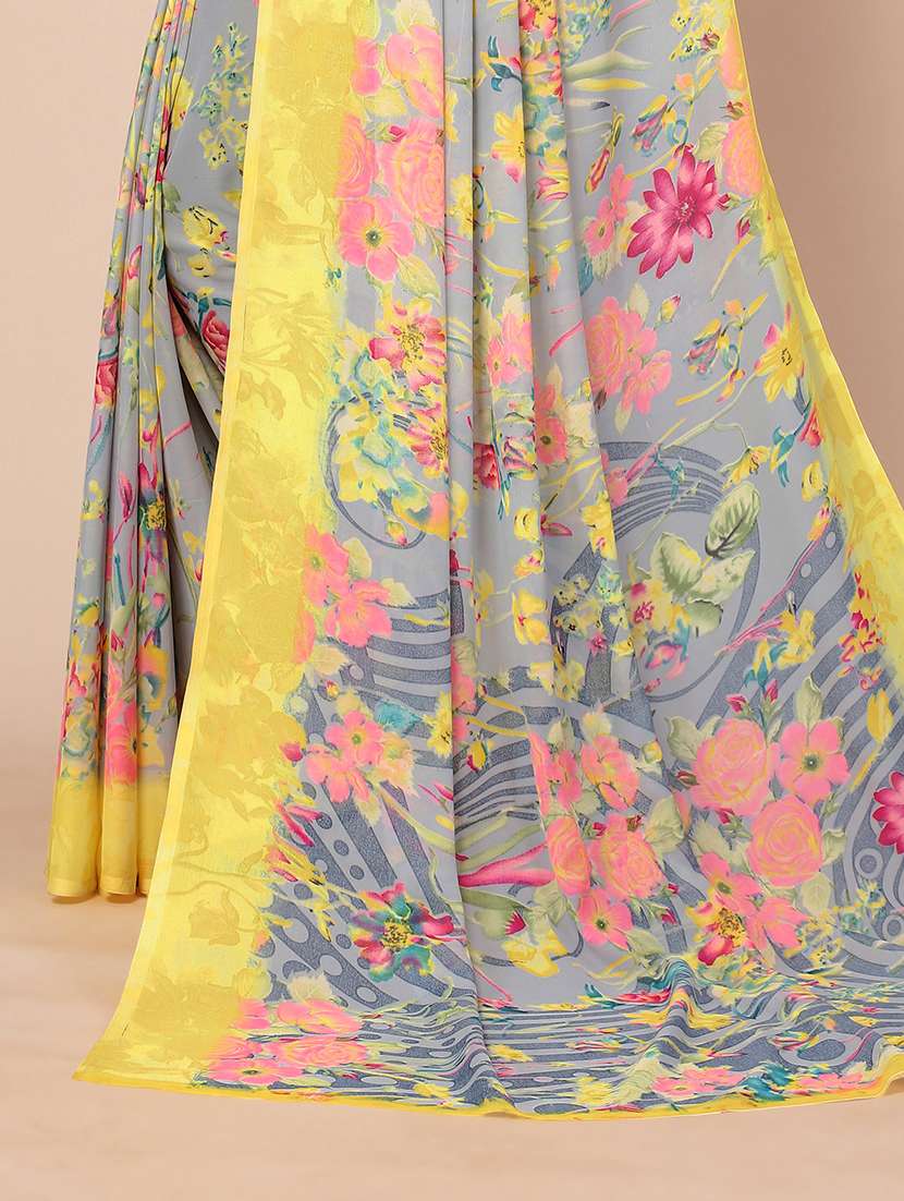 floral printed saree with blouse - 18428878 -  Standard Image - 3