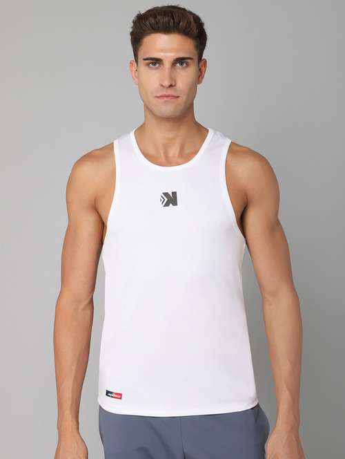 white chest-printed vest - 18429578 -  Standard Image - 0