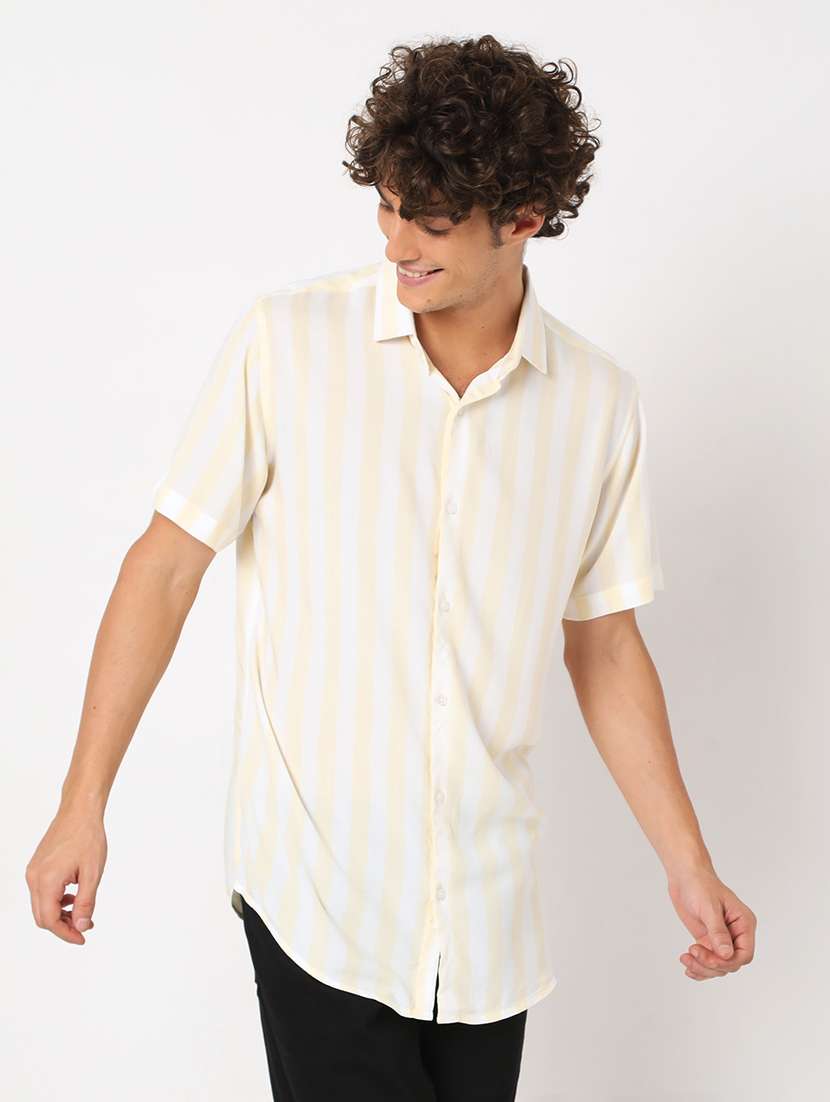 white striped casual shirt