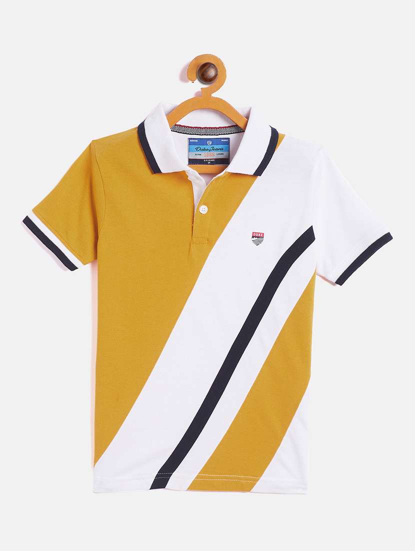 yellow color block t-shirt - 18429910 -  Zoom Image - 0