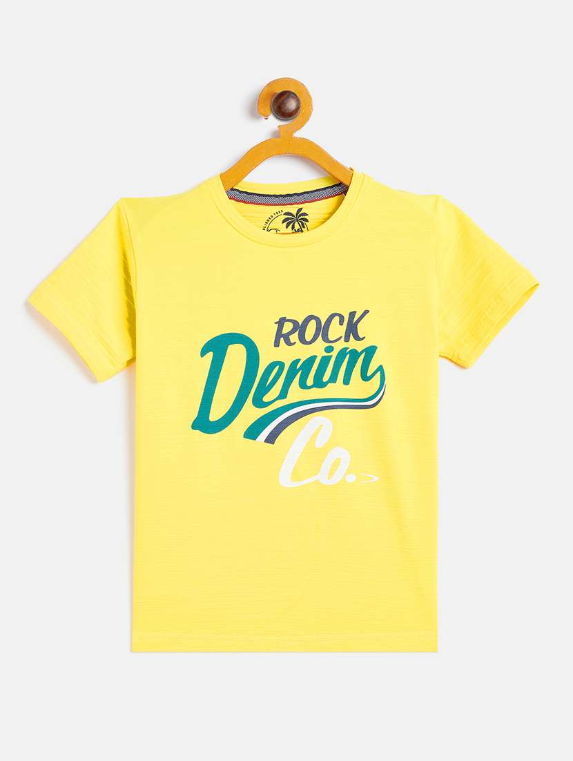 yellow graphic  t-shirt