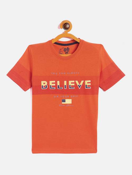 orange printed t-shirt - 18429920 - Standard Image - 0