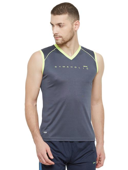 grey chest-printed t-shirt - 18430031 - Standard Image - 0
