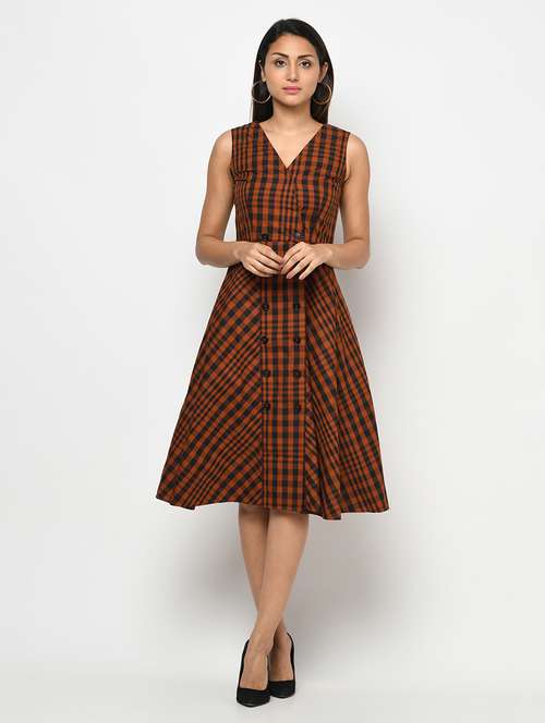 women's fit & flare printed dress - 18430164 -  Standard Image - 0