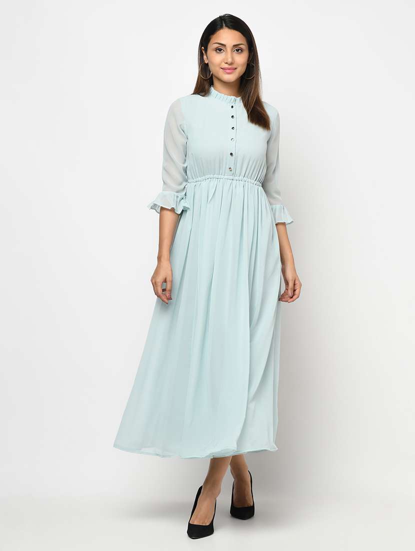 women's fit & flare solid dress - 18430165 -  Zoom Image - 0