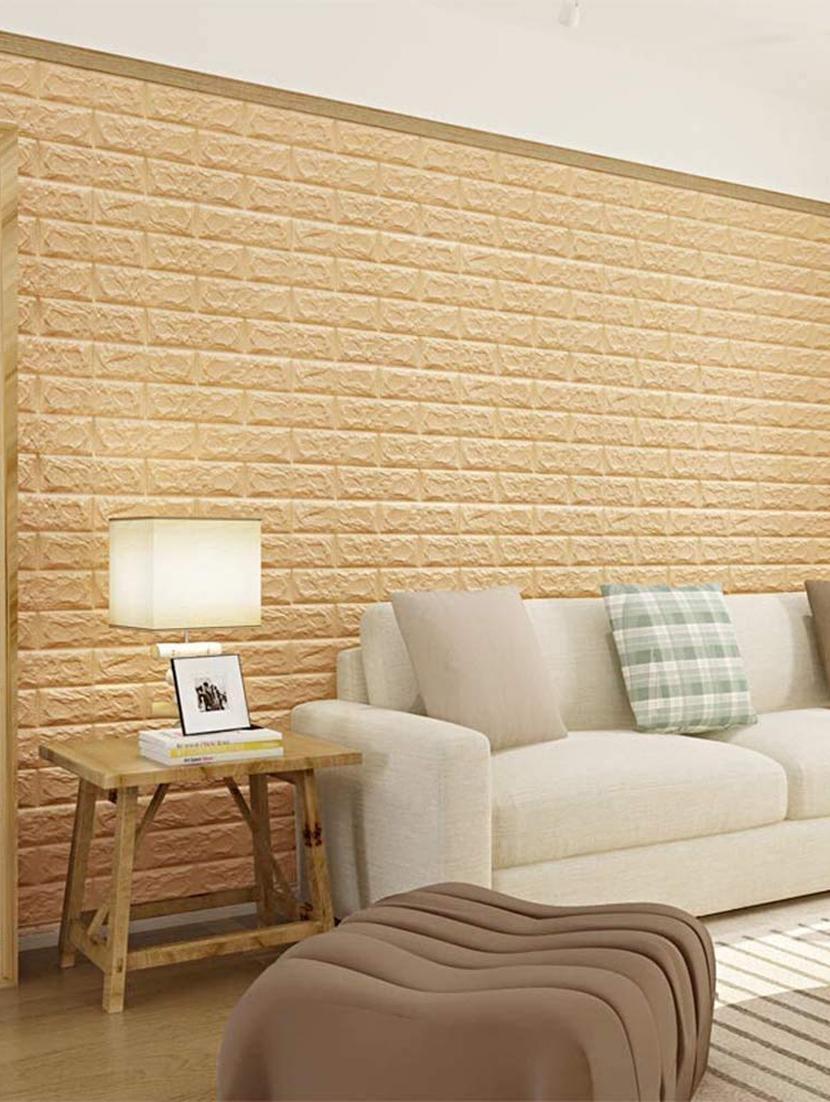 sky walls self adhesive wall decor | bricks 3d wallpaper |  water resistant | heat resistant (70cm x 77cm)  [pack of 1] - 18430393 -  Zoom Image - 0
