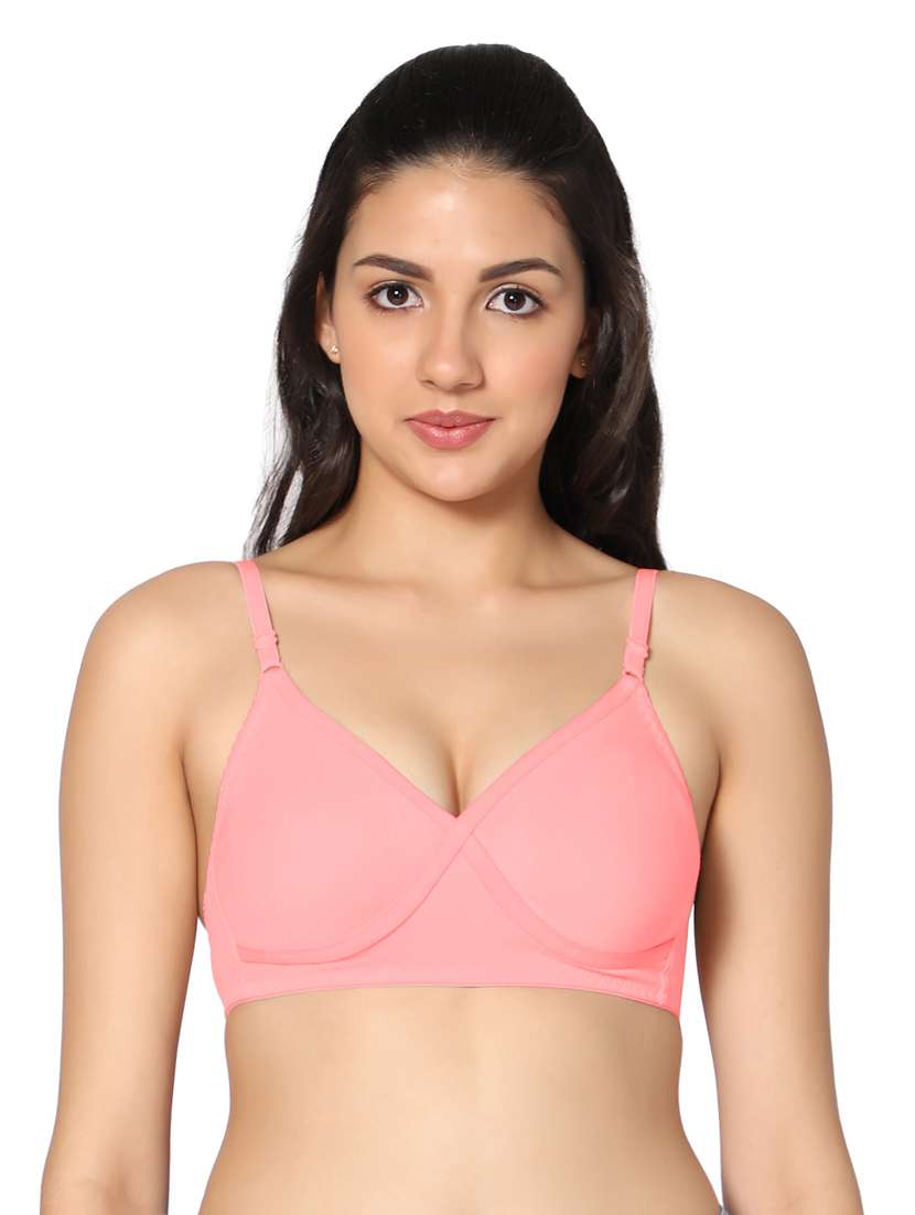 pink solid t-shirt bra