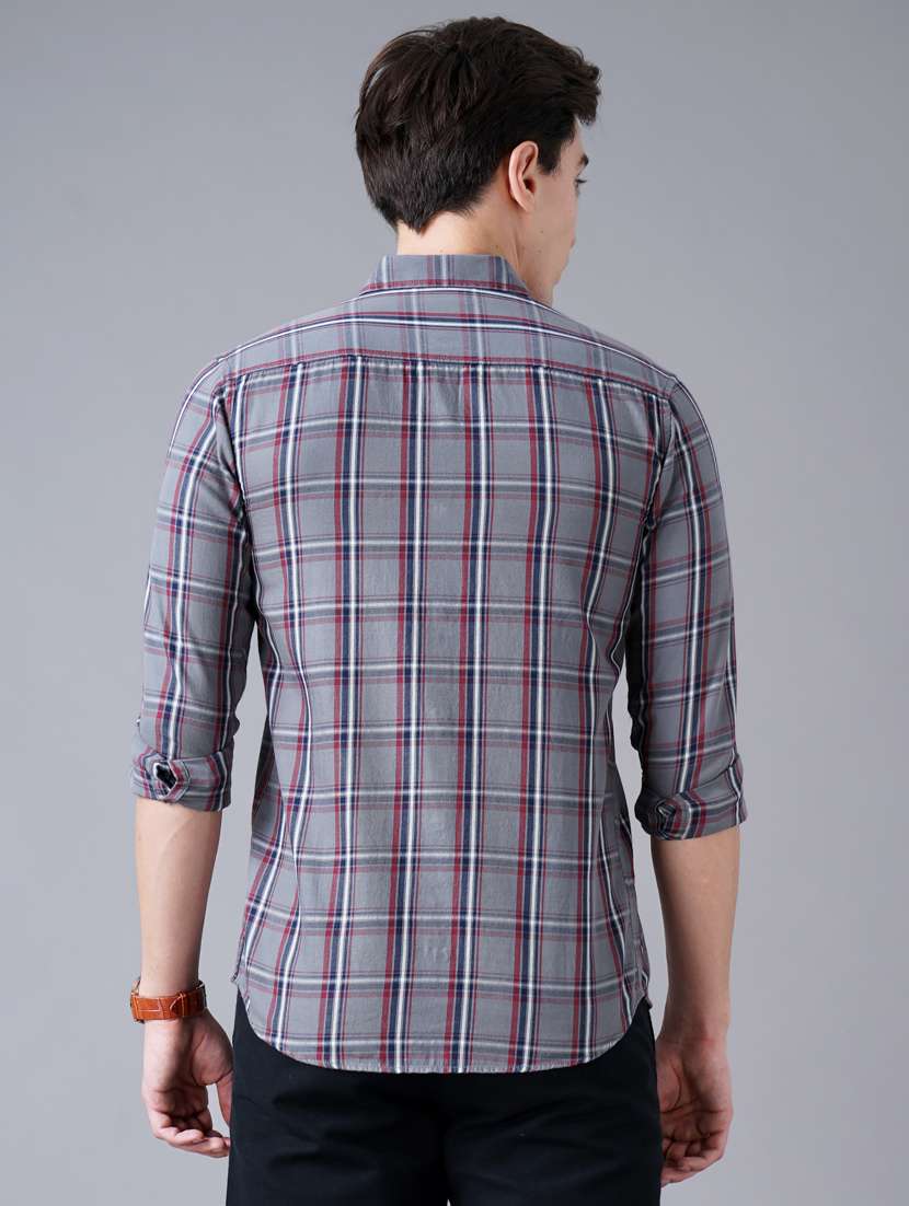 grey checkered casual shirt - 18430862 -  Standard Image - 3