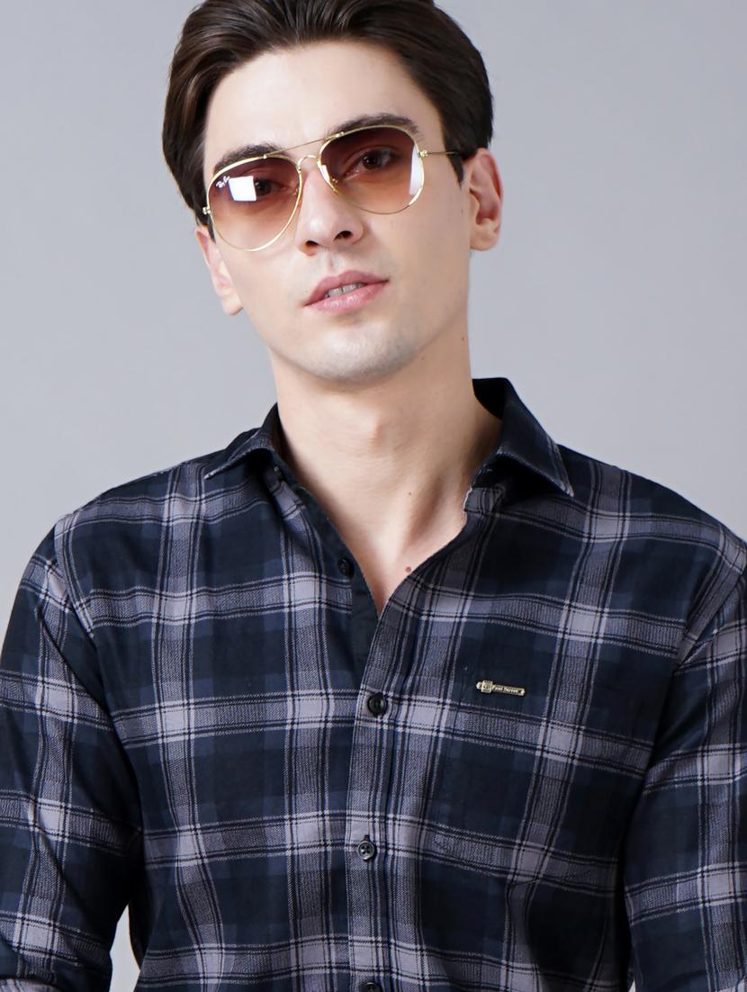 black checkered casual shirt - 18430868 - Standard Image - 5