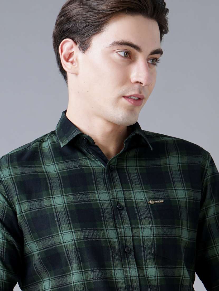 green checkered casual shirt - 18430869 - Standard Image - 5