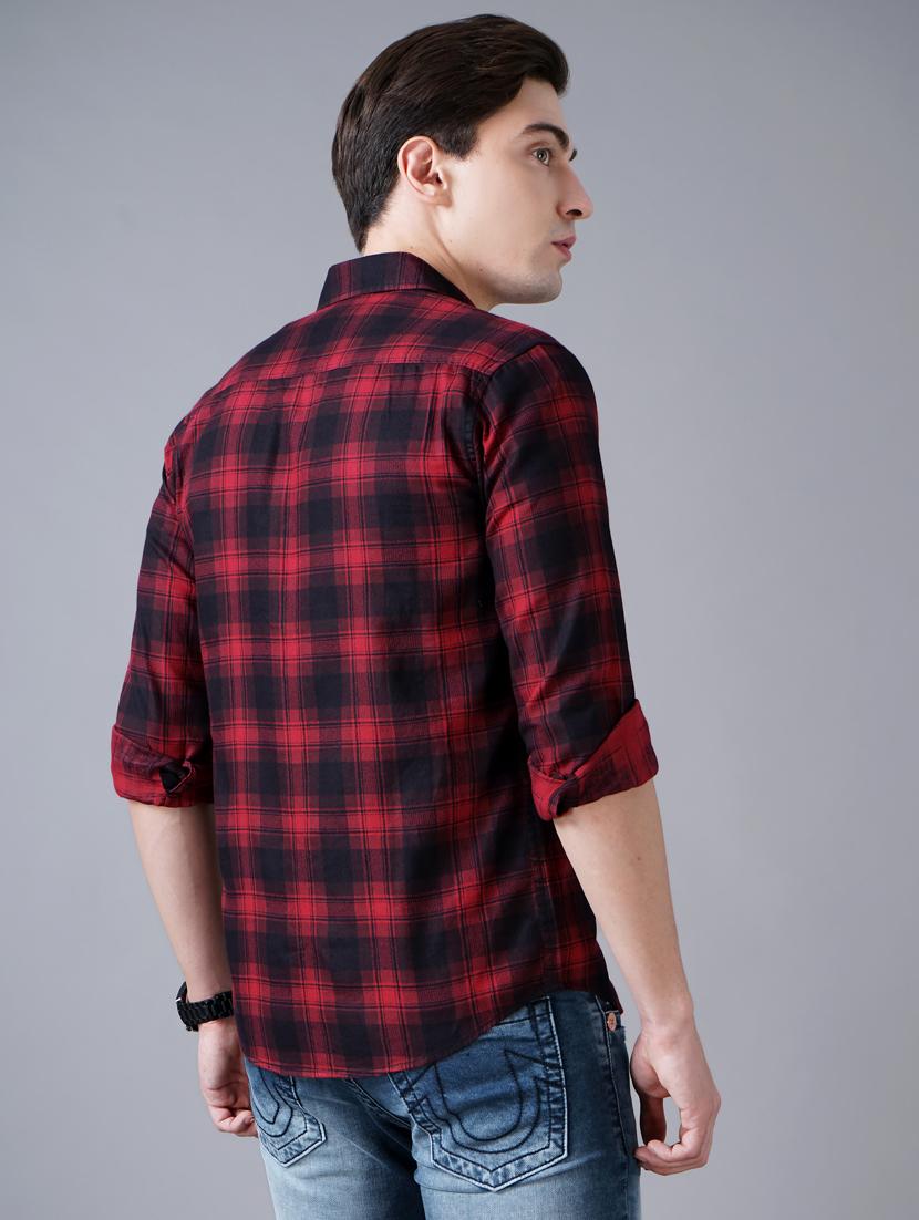 red checkered casual shirt - 18430873 - Standard Image - 3