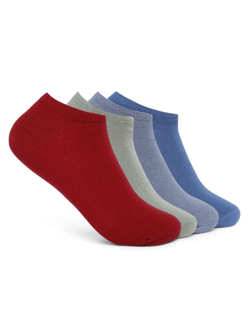 pack of 4 solid ankle length socks