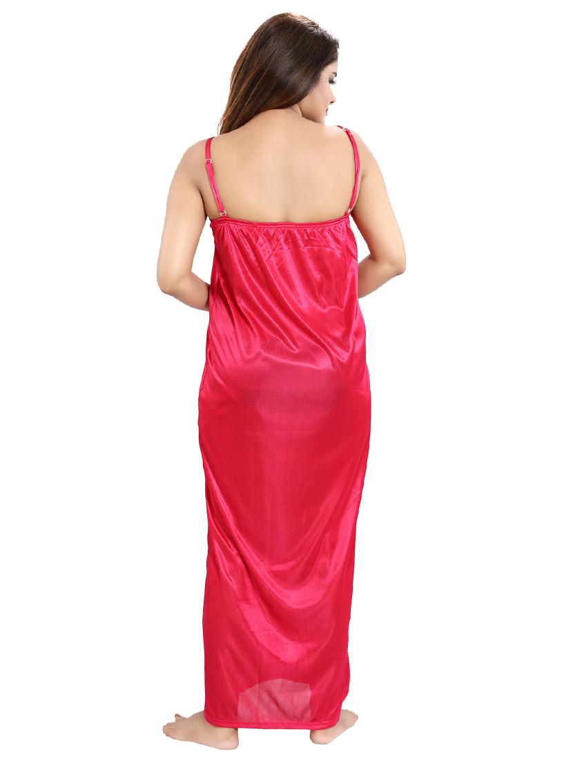 solid three piece night wear set - 18431370 - Standard Image - 3