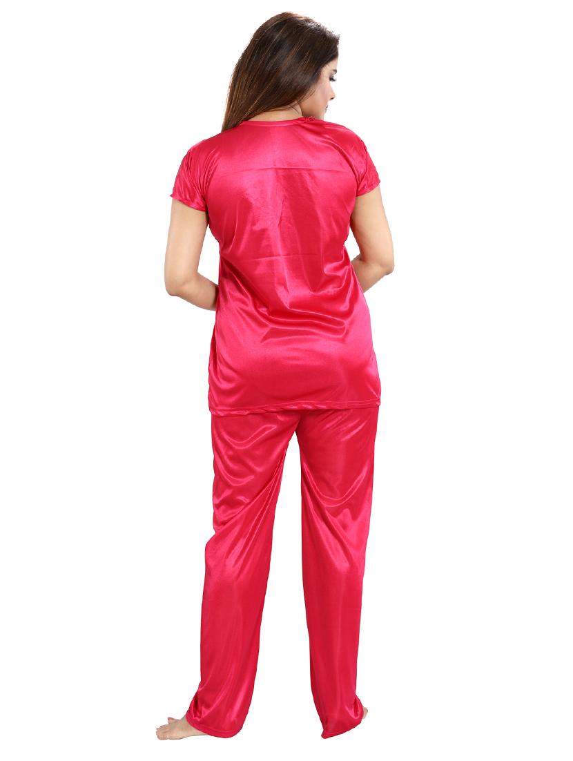 solid three piece night wear set - 18431370 - Standard Image - 5