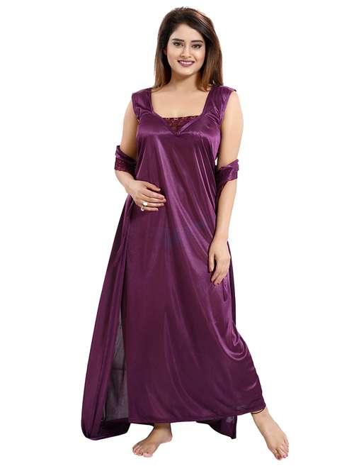 solid three piece night wear set - 18431374 -  Standard Image - 0