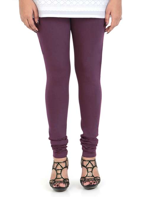 purple solid churidar - 18431814 - Standard Image - 0