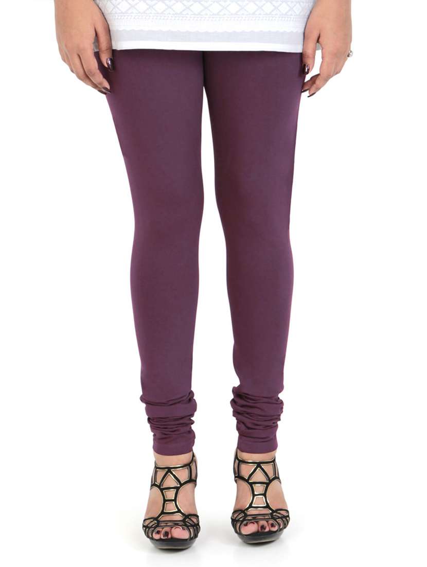 purple solid churidar - 18431814 - Zoom Image - 0