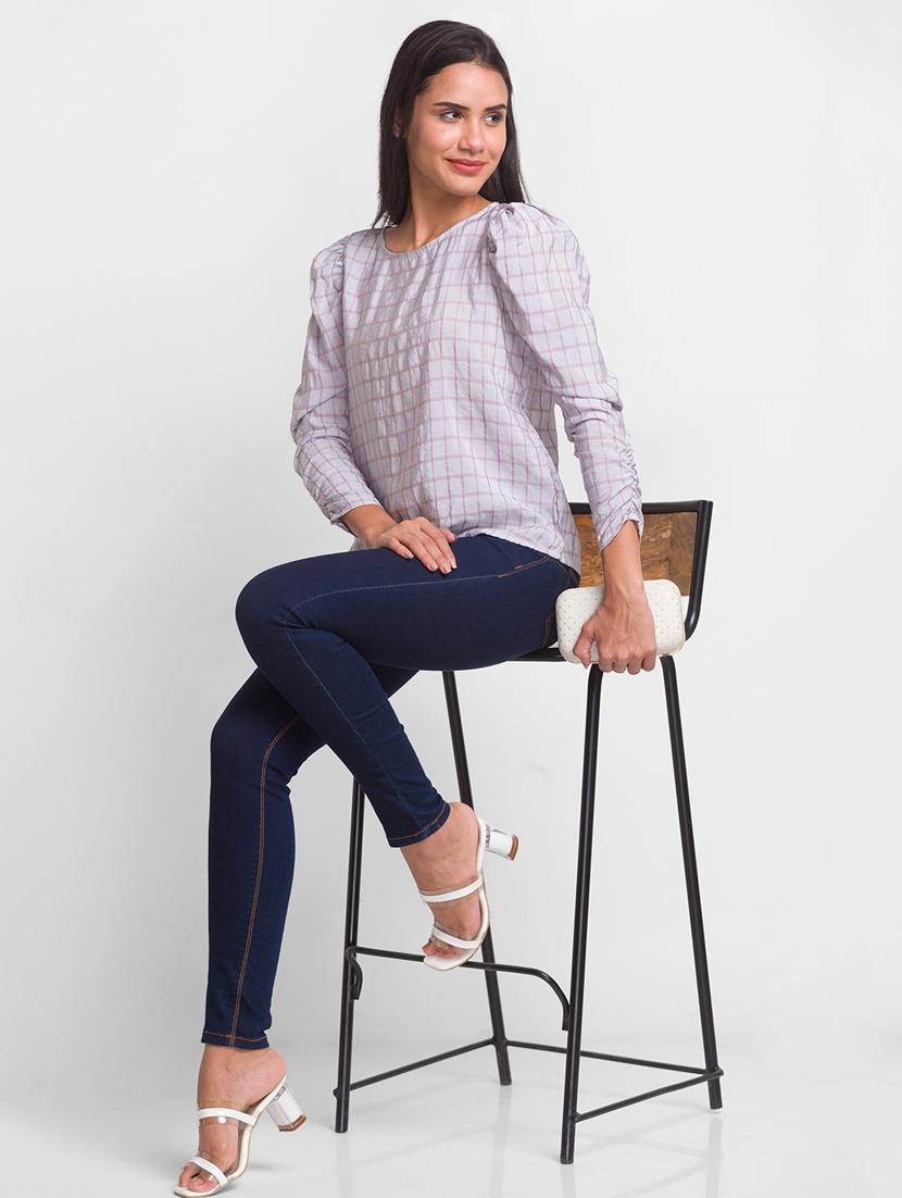 women's straight round neck top - 18431911 - Standard Image - 3