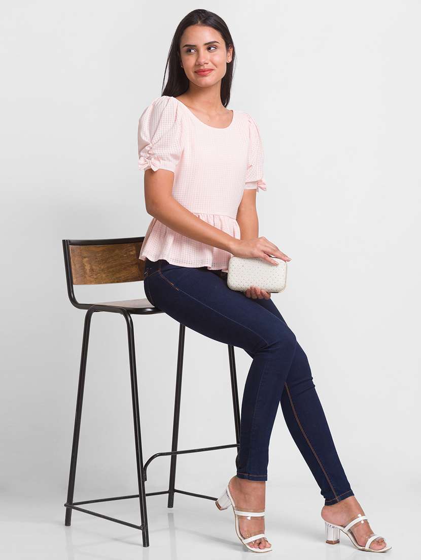 women's peplum round neck top - 18431913 -  Standard Image - 3