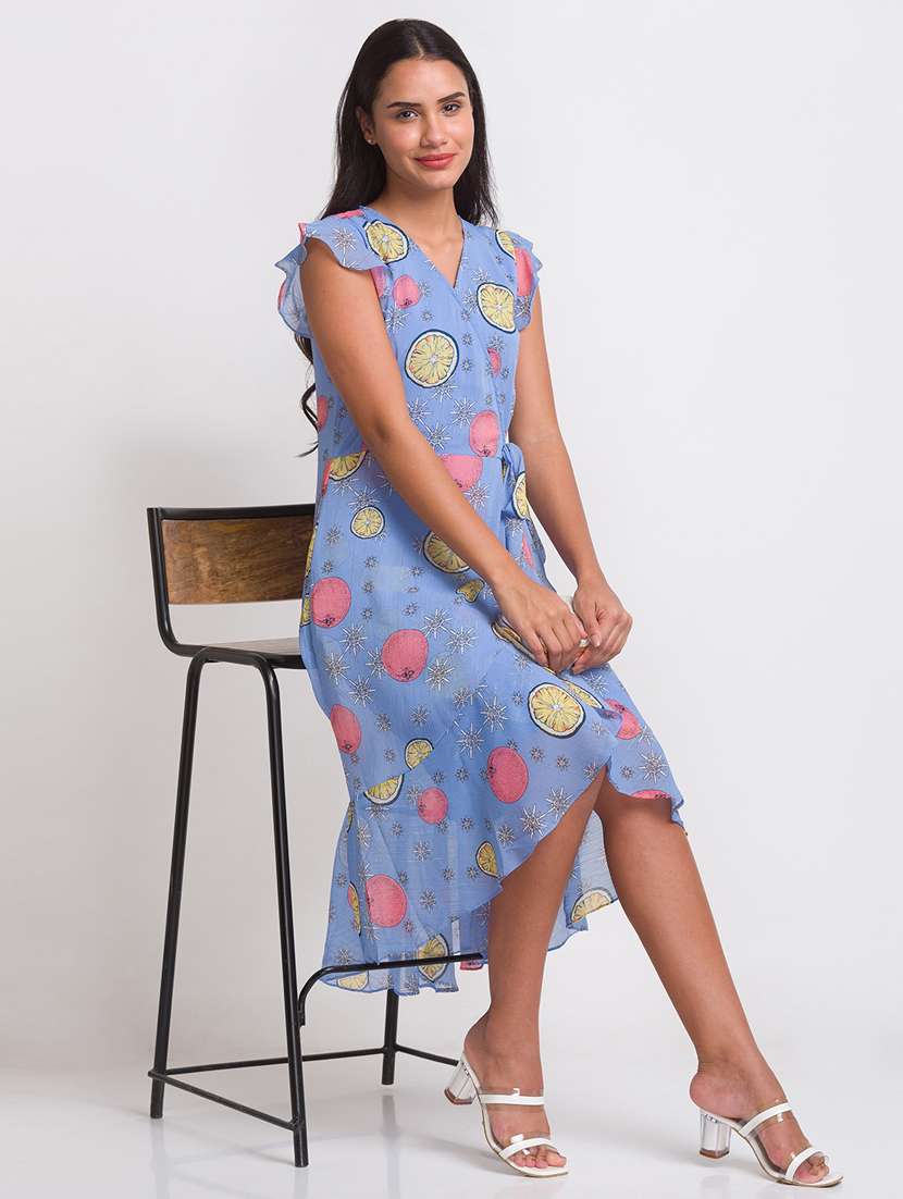 women's wrap printed dress - 18431990 -  Standard Image - 3