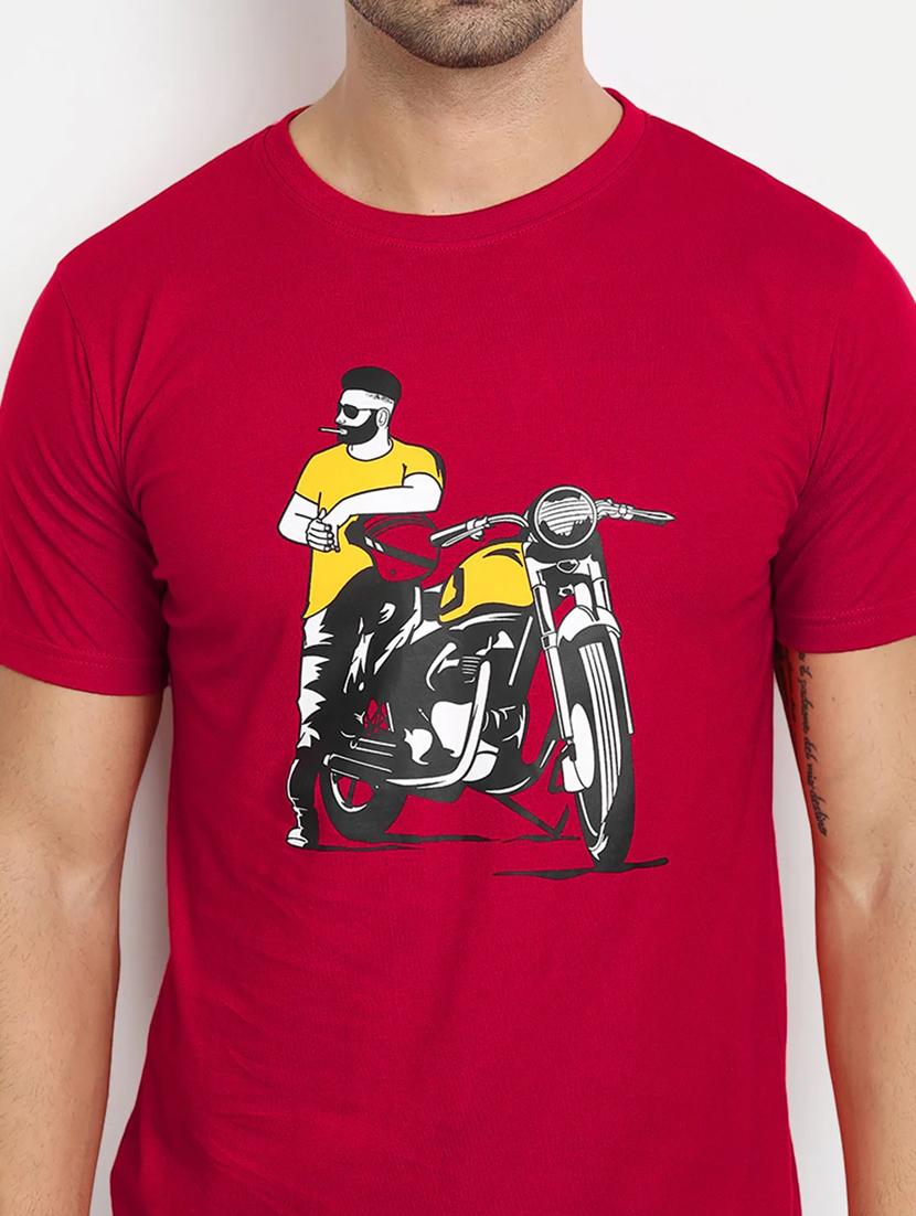 red chest-printed t-shirt - 18432037 - Standard Image - 3