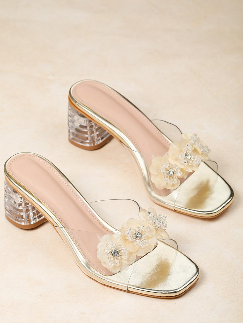 gold patent leather slip on sandals - 18432201 -  Zoom Image - 0
