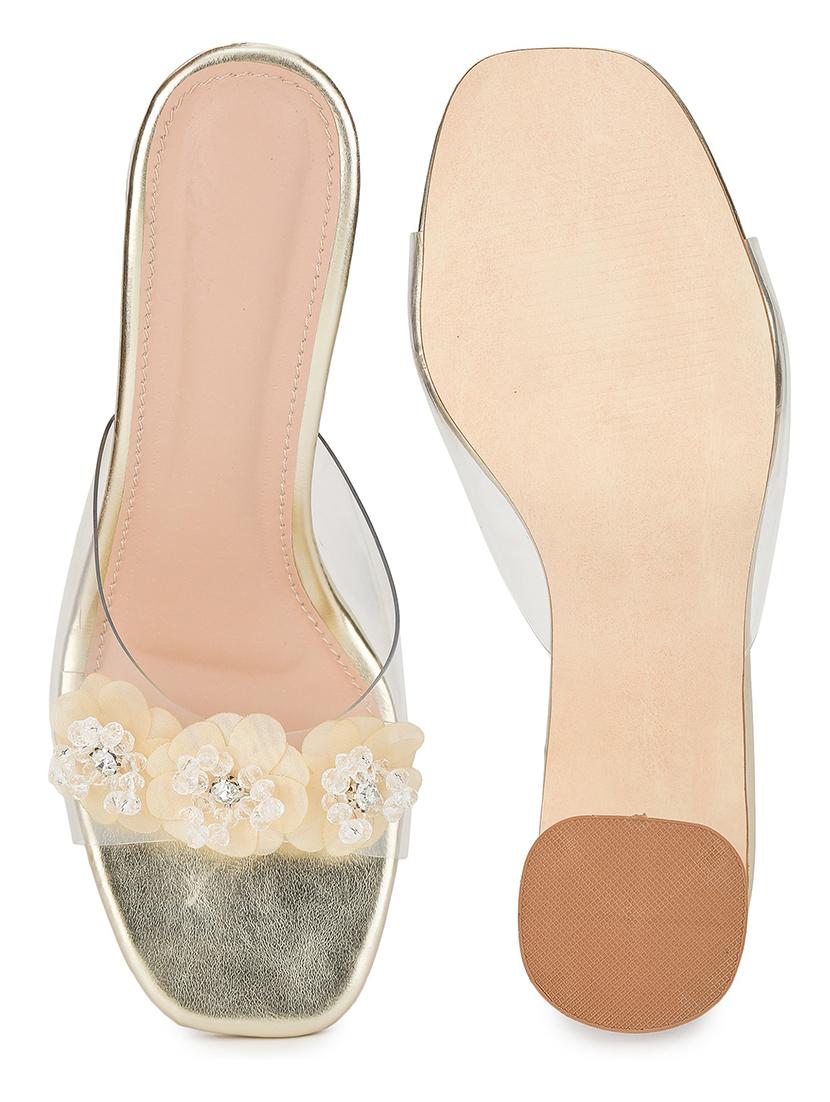 gold patent leather slip on sandals - 18432201 - Standard Image - 3