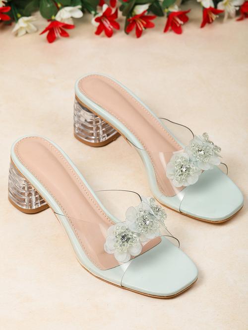 green patent leather slip on sandals - 18432202 - Standard Image - 0