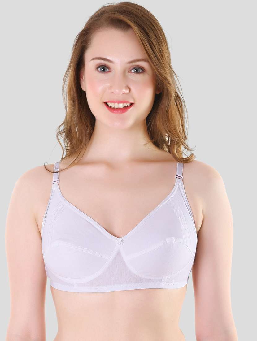 white solid regular bra