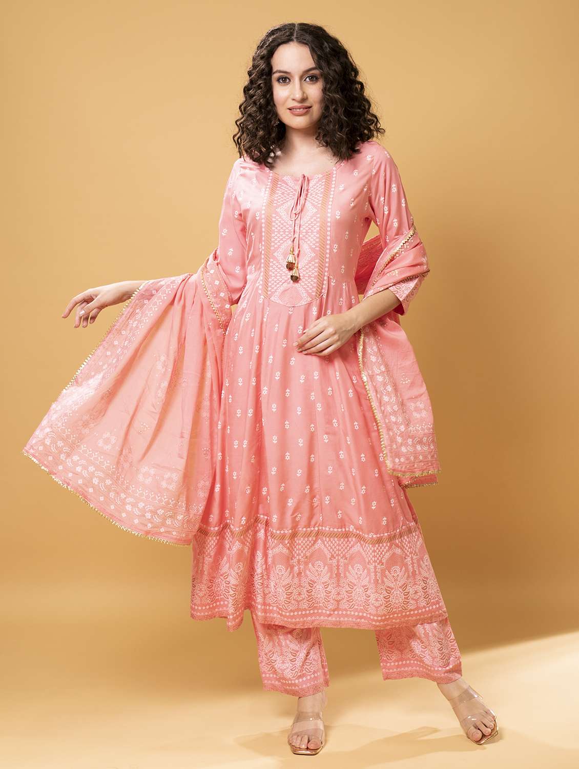 rosewater printed suit set