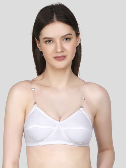 white solid regular bra - 18434345 - Standard Image - 0