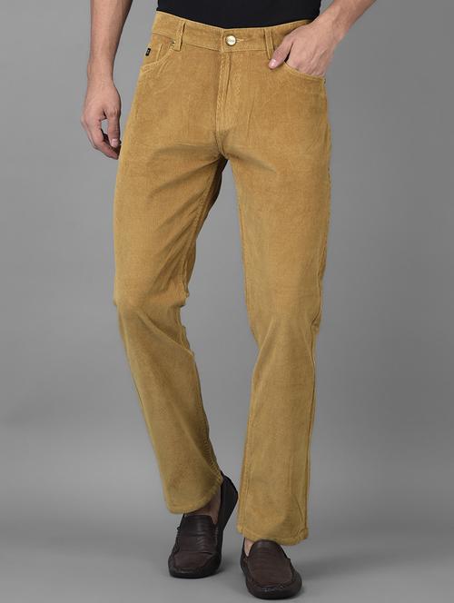 gold solid casual trouser - 18434905 - Standard Image - 0