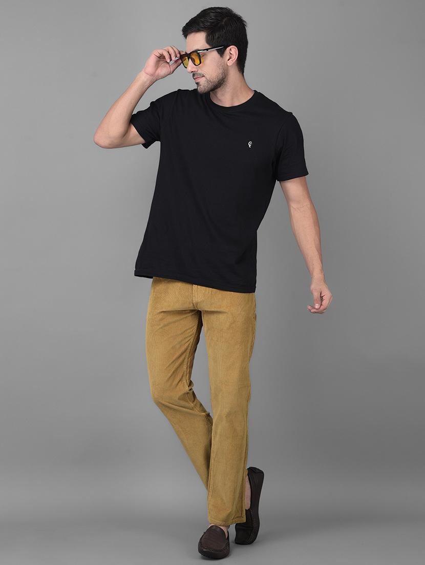 gold solid casual trouser - 18434905 - Standard Image - 3