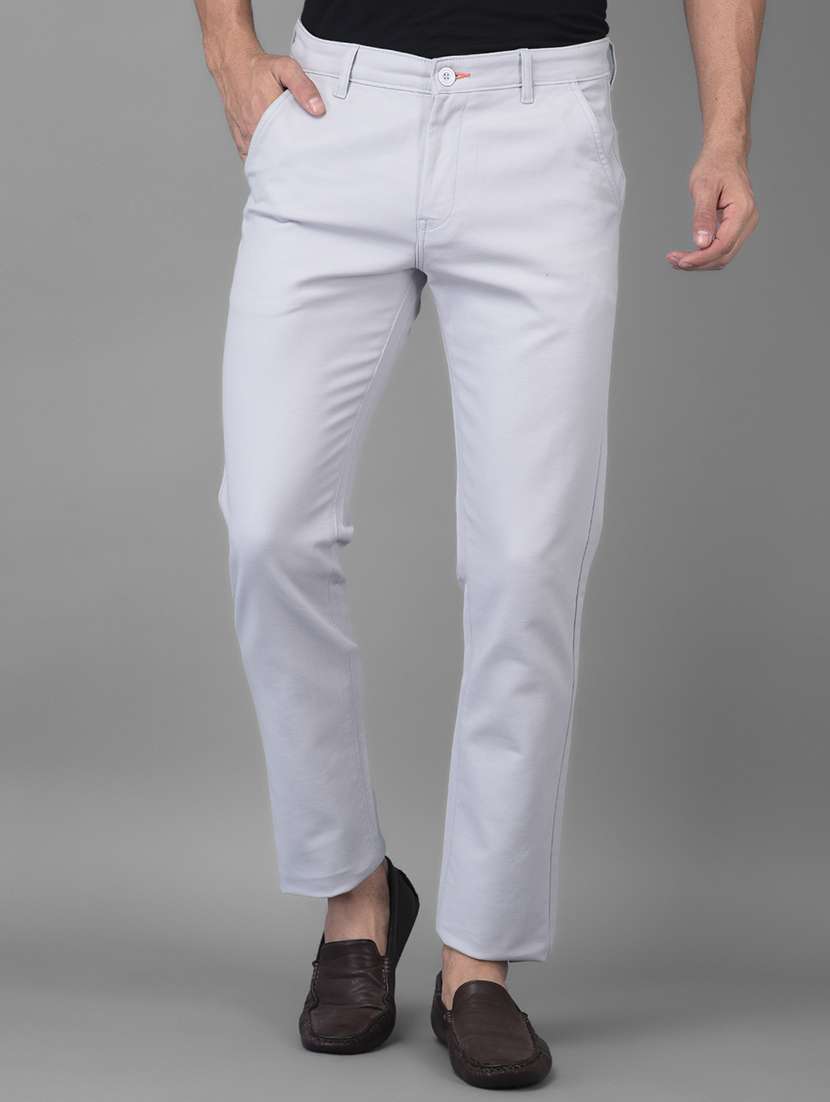 grey solid casual trouser - 18434949 - Zoom Image - 0